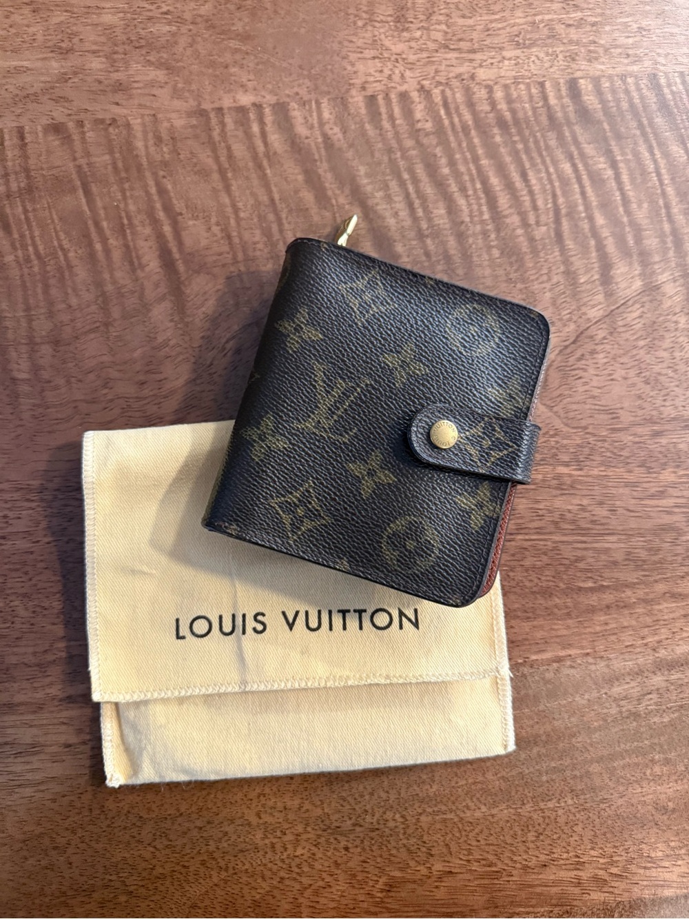 Louis Vuitton Monogram Canvas Wallet in Brown and Gold
